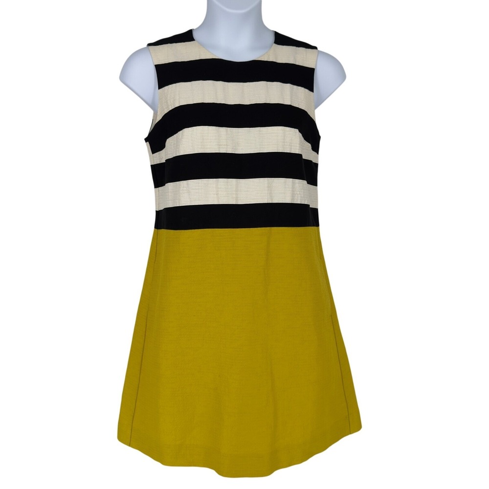 S Max Mara Colorblock A-Line‎ Dress Sleeveless Pockets Structured Size 12